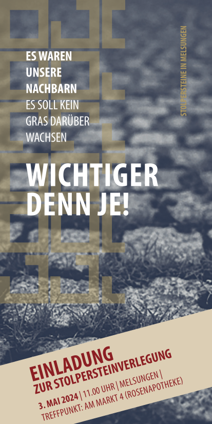 Flyer Stolpersteinverlegung Melsungen 2024