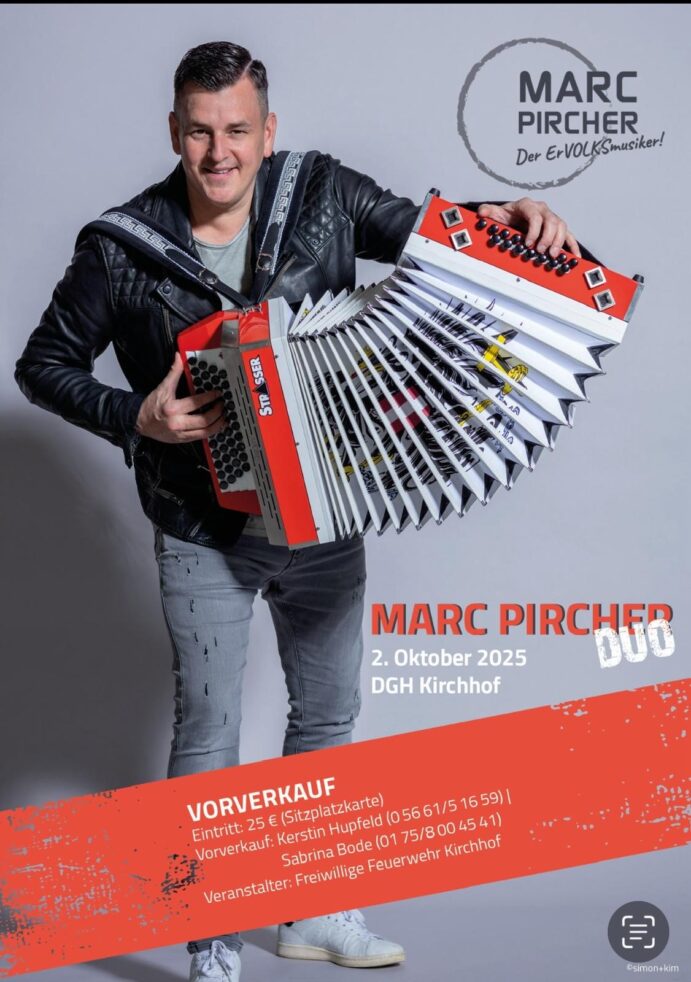 Plakat Marc Pilcher Konzert Oktober 2025